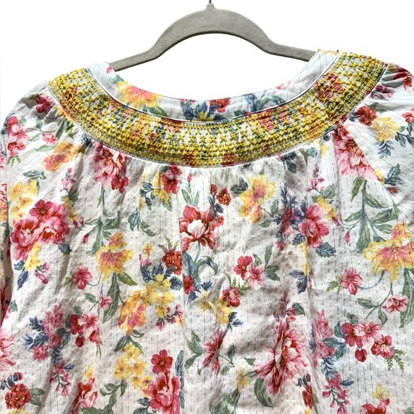 Boho Floral Women's Top with Yellow Accents Size 3X I.N. Studio Hippie Cottage - Picture 9 of 15
